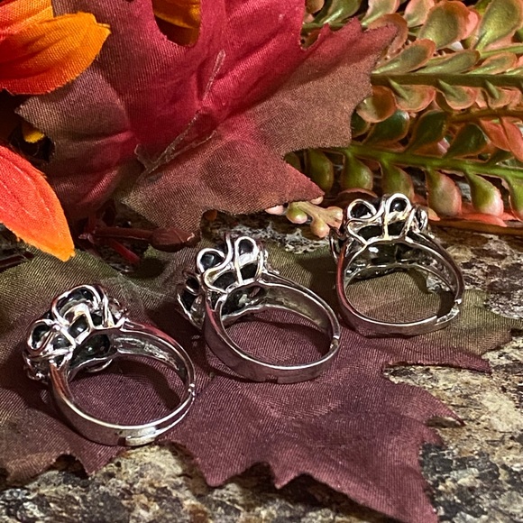 Genuine Abalone Solid Sterling Silver 925 Stamp Flower/Rose One Size Adj… - Picture 9 of 15